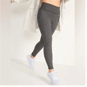 Old Navy Active High-Waisted CozeCore Herringbone Leggings Large Grey